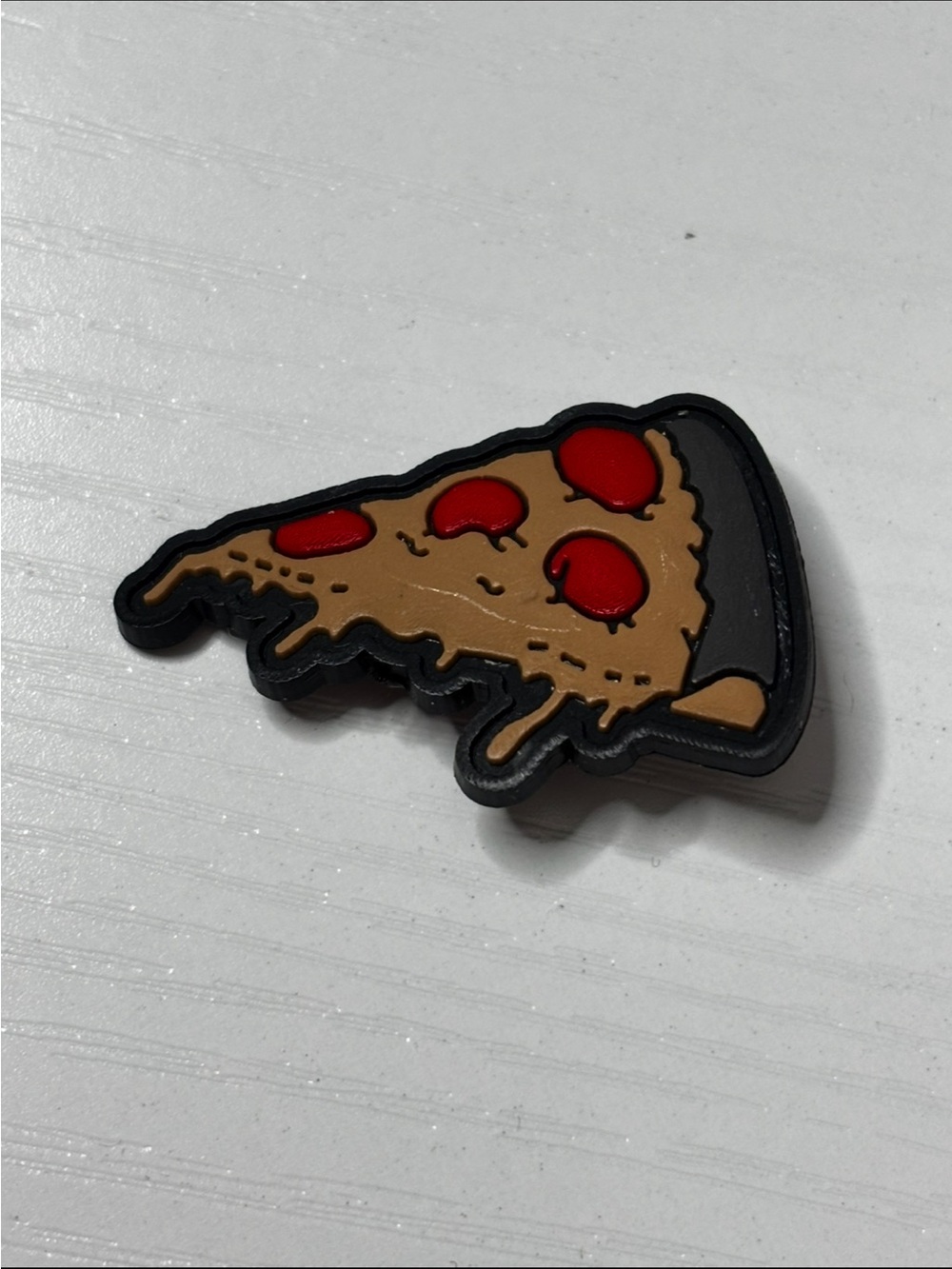 Playful Pizza Slice Shoe Charm in Brown & Red